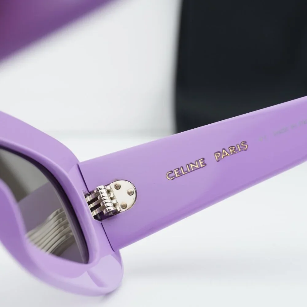 Celine CL40294I 78A Rectangle Sunglasses - Shiny Purple/Grey - Picture 8 of 9